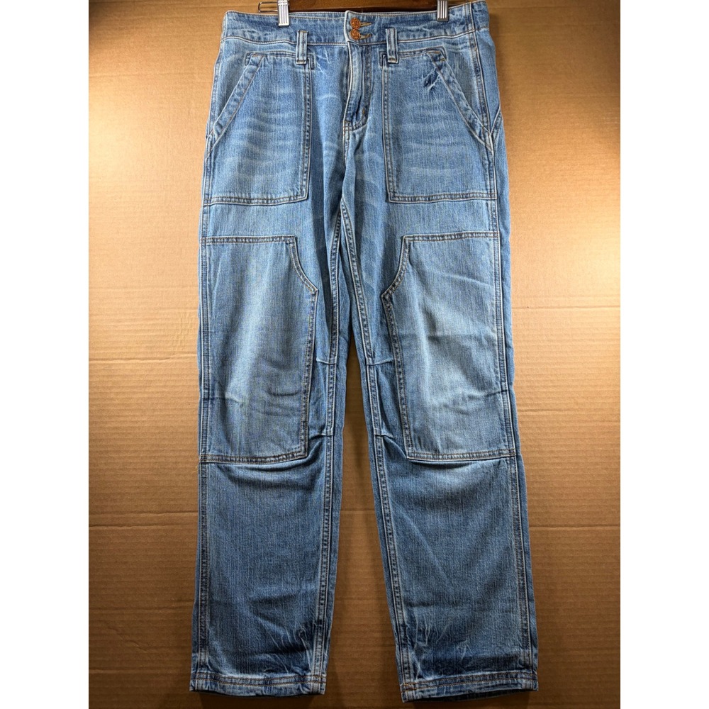 Anthropologie Pilcro Utility Jeans Womens 28 Blue Light Wash Double Knee Straigh